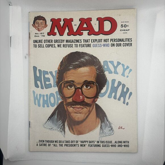 Mad Magazine Vol 1 No 187 December 1976 Fonzie Humor Satire Politics Wit Vintage - Picture 1 of 3